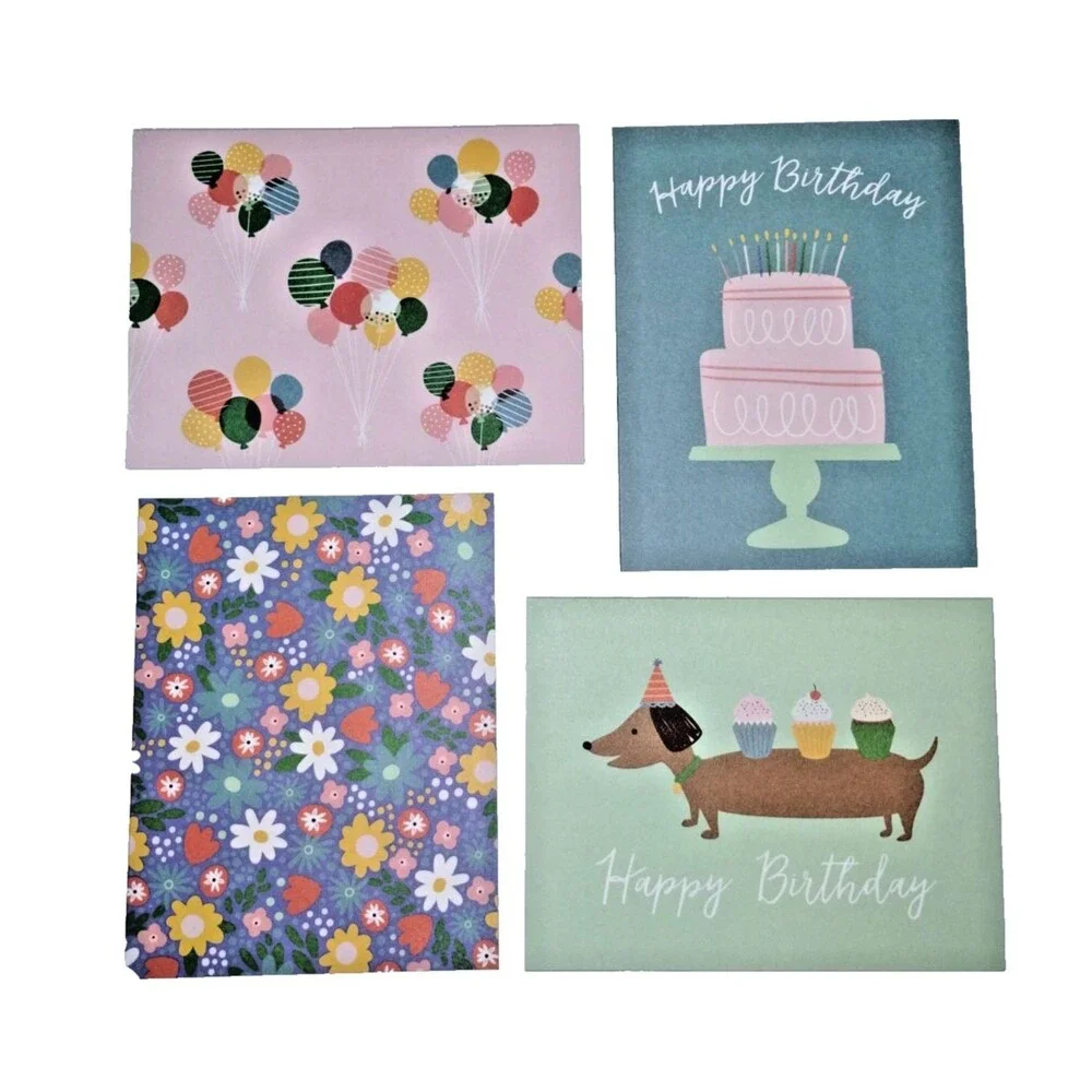 American Crafts Boxed Cards, A2 Cards & Envelopes, Pebbles Happy Cake Day - NEW!
